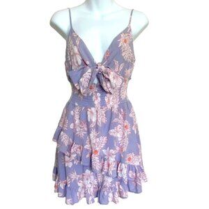 Ocean Drive Sleeveless Mini Dress Light Purple Floral Size Small NWOT